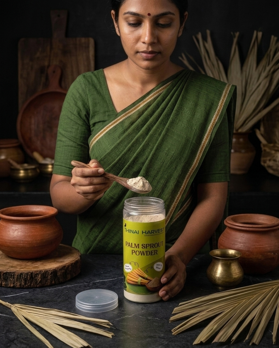 Palm sprout powder